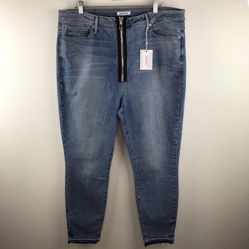 NWT Good American Light Blue Skinny Jeans - Picture 3 of 9